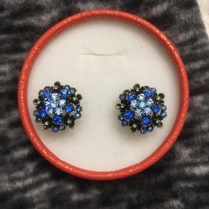 LaVintage Antique Gold Brass Pierced Earrings